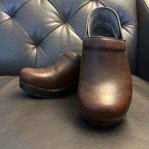 Brown Leather Dansko Clogs
